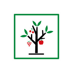 tree, fruits logo vector design