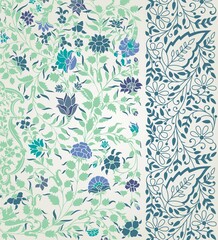 wedding card design, traditional paisley floral pattern , royal India	