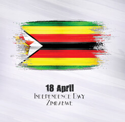 Vector illustration of Zimbabwe,18 April,Independence Day 