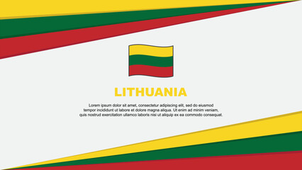 Lithuania Flag Abstract Background Design Template. Lithuania Independence Day Banner Cartoon Vector Illustration. Lithuania Flag