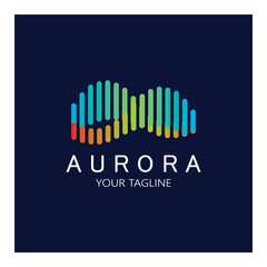 aurora logo design icon illustration vector template