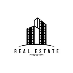Naklejka premium Film production building or real estate logo template design, premium creative logo concept