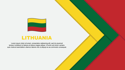 Lithuania Flag Abstract Background Design Template. Lithuania Independence Day Banner Cartoon Vector Illustration. Lithuania Template