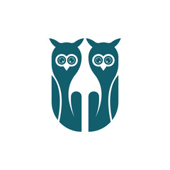 Owl logo icon design animal and simple business