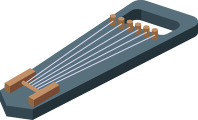 Black kantele icon isometric vector. Gusli music. Instrument folk