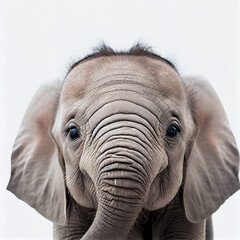 up head of a baby elephant, generative AI