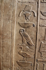 Hieroglyphs at Hatshepsut Temple, Luxor, Egypt 