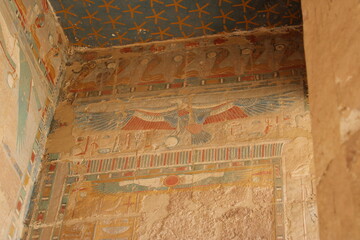 Painting at Hatshepsut Temple, Luxor, Egypt 
