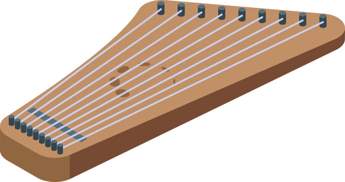 Retro kantele icon isometric vector. Music gusli. Instrument folk