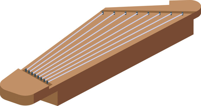 Kantele traditional icon isometric vector. Gusli music. Folk instrument