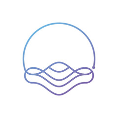 sea ​​waves abstract art vector logo design