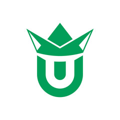U logo vector design, U initial, abstract art crown