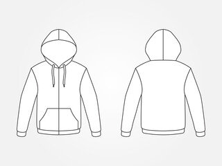 Art illustration design clothes concept fashion wear isolated mock up of hoodie jacket zipper pocket