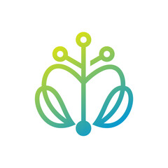 connection logo vector design, internet, abstract art flower