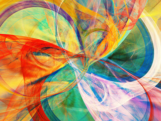 rainbow abstract fractal background 3d rendering illustration
