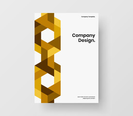 Abstract geometric tiles handbill illustration. Original corporate identity A4 vector design template.