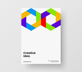 Fresh journal cover A4 design vector template. Creative geometric pattern leaflet illustration.
