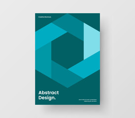 Simple geometric hexagons leaflet template. Clean corporate cover A4 vector design layout.