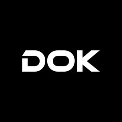 DOK letter logo design with black background in illustrator, vector logo modern alphabet font overlap style. calligraphy designs for logo, Poster, Invitation, etc.