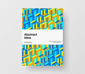 Original geometric hexagons annual report template. Isolated front page vector design concept.