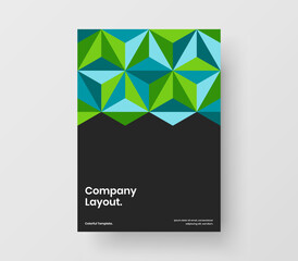 Trendy company cover vector design concept. Bright mosaic pattern booklet layout.