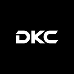 DKC letter logo design with black background in illustrator, vector logo modern alphabet font overlap style. calligraphy designs for logo, Poster, Invitation, etc.