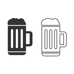 Beer icon. Alcohol set line and background vector ilustration.