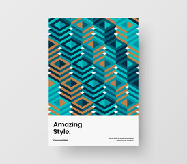 Minimalistic mosaic pattern company cover illustration. Isolated banner vector design layout.