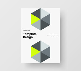 Colorful corporate brochure vector design template. Creative geometric tiles company identity concept.