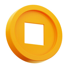 Premium Chinese New Year Coin icon 3d rendering on isolated background