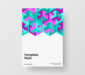 Creative cover A4 vector design layout. Modern mosaic hexagons postcard concept.