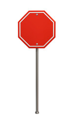 blank red stop road traffic sign 3d render design