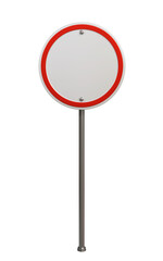 blank red circle you must not road traffic sign 3d render design