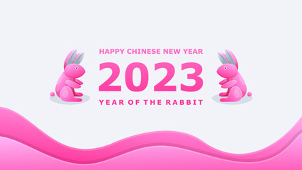 Happy chinese new year 2023 background. Year of rabbit.