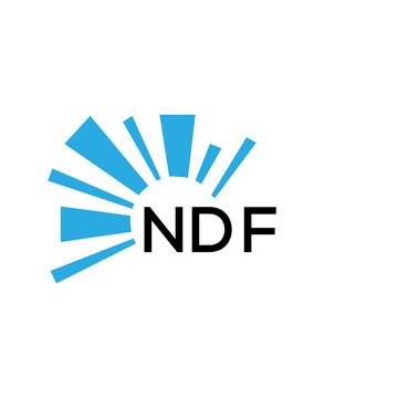 NDF letter logo. NDF blue image on white background and black letter. NDF technology  Monogram logo design for entrepreneur and business. NDF best icon.
