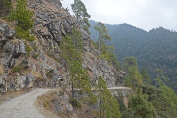 beautiful landscape with clouds in uttrakhand, india