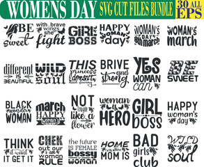 Happy Women's Day  Quotes  SVG Bundle 