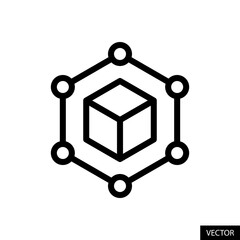 Supply chain vector icon in line style design for website, app, UI, isolated on white background. Editable stroke. Vector illustration.