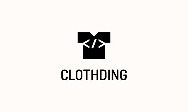 illustration vector graphic designs. logogram, logomark, pictogram logo for clothing and coding. simple, modern, minimalist style.