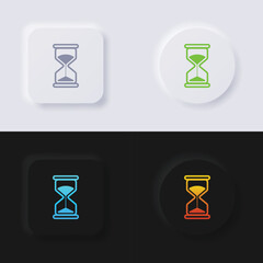 Hourglass icon set, Multicolor neumorphism button soft UI Design for Web design, Application UI and more, Button, Vector.