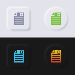 Paper icon set, Multicolor neumorphism button soft UI Design for Web design, Application UI and more, Button, Vector.