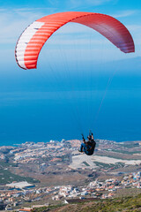 paraglider over the sea on Tenerife