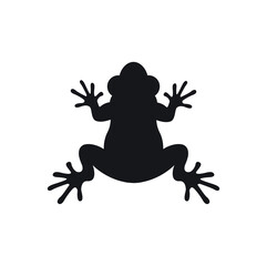 Tree frog silhouette on white background