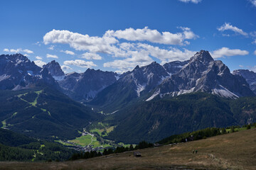 Obraz premium The beautiful mountain landscape of Dolomites in late summer - September 2022