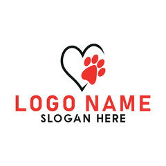 Modern dog foot icon logo design with vector format.
