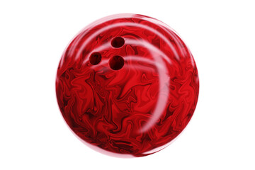 Red bowling ball isolated on white background. 3D illustration, 3D render.