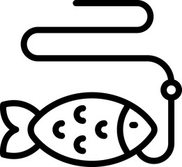 Sea fishing icon outline vector. Water camp. Child activity