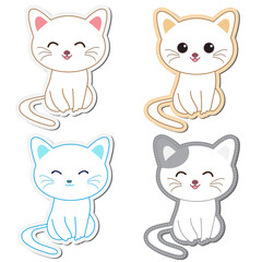 Set of bright cute little kittens on a white background