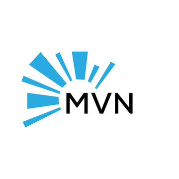 MVN letter logo. MVN blue image on white background and black letter. MVN technology  Monogram logo design for entrepreneur and business. MVN best icon.
