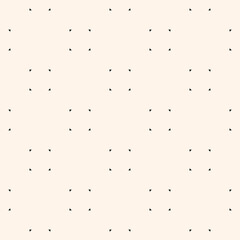Subtle vector minimalist background. Simple geometric seamless pattern with tiny triangles shapes, dots in regular grid. Minimal abstract texture. Delicate design for decor, prints, fabric, wallpaper